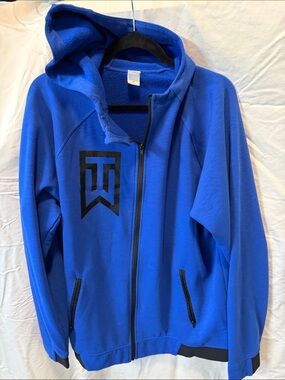 Sport-Tek Royal Blue Hooded Zip Jacket with Black Logo